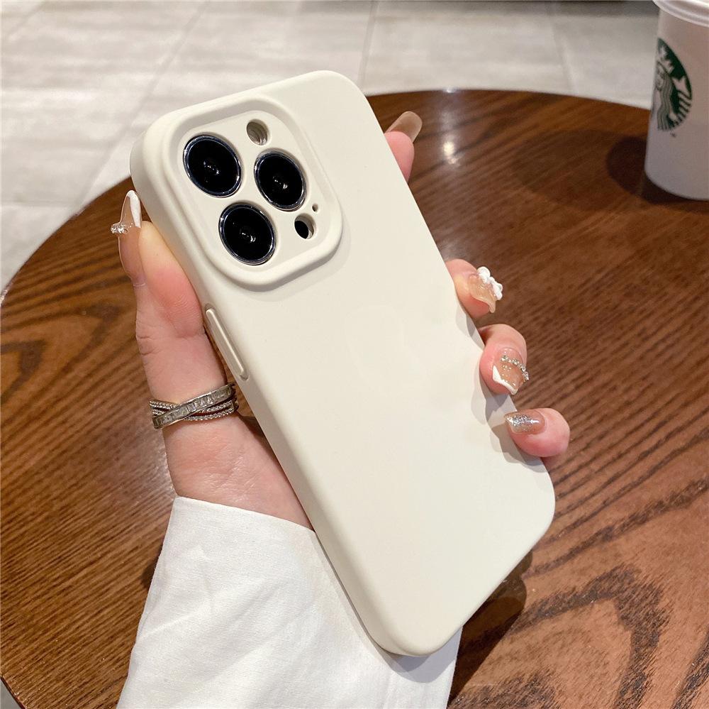 Liquid Silicone Gel Is Suitable for Apple 14ProMax Phone Cases, IPhone13 Anti-drop 12 Simple Pm Protective Cases