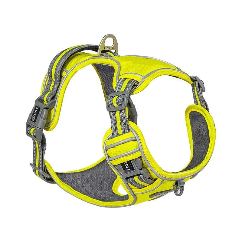 

Светоотражающий нейлоновый поводок для собак, мягкий жилет для собак, регулируемый нагрудный ремень, поводок безопасности для всех погодных условий для больших, средних и маленьких собак XS Chest(32-40cm)