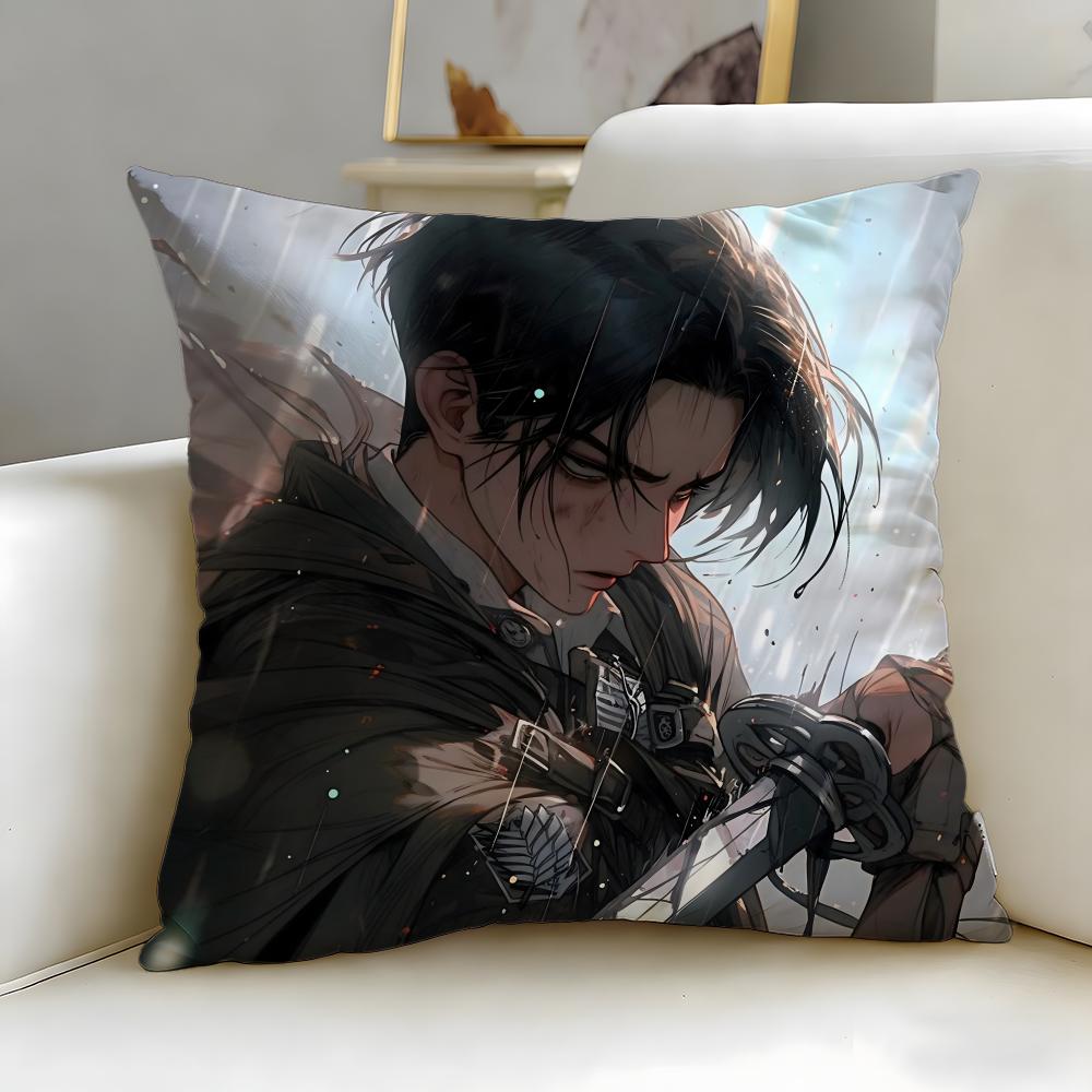 Popular Anime Character Levi Ackerman Cushion Cover Soft  EasyWash Pillow Case  Versatile for Couch Bed Travel and Office