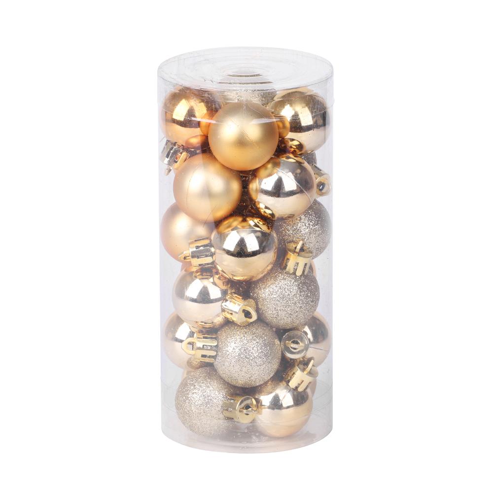 24pcs 3cm Party Supplies Crafts Home Decor Ball Bauble Christmas Tree Decoration Drop Pendant Xmas Hanging