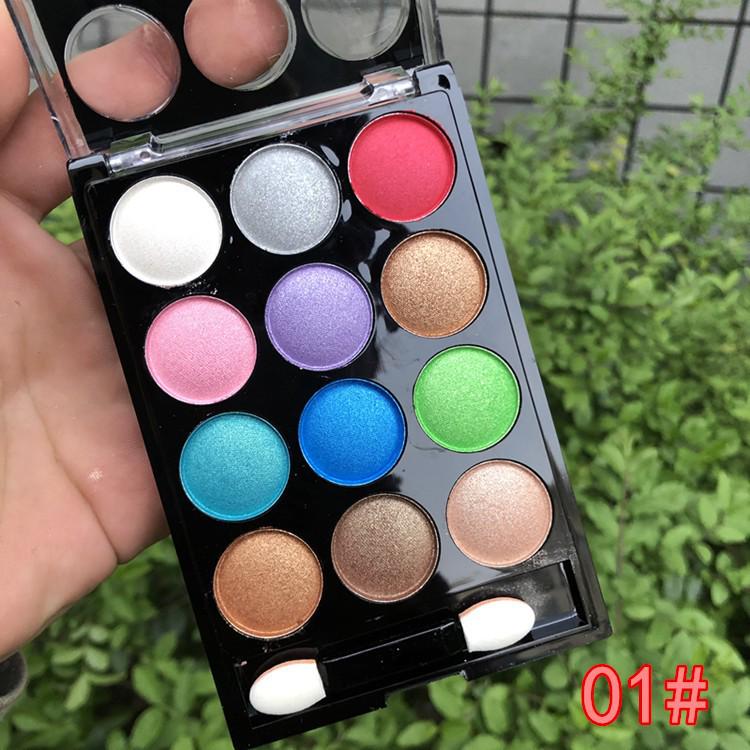 Xibei June 1 Stage Makeup: 12-Color Student Eyeshadow Palette with Pearlescent and Glitter Finish