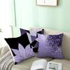 New Violet Geometric Cushion Cover Hot Lavender Marble Texture Leaf Print Pillows Cover Modern Nordic Decorative Pillowcase