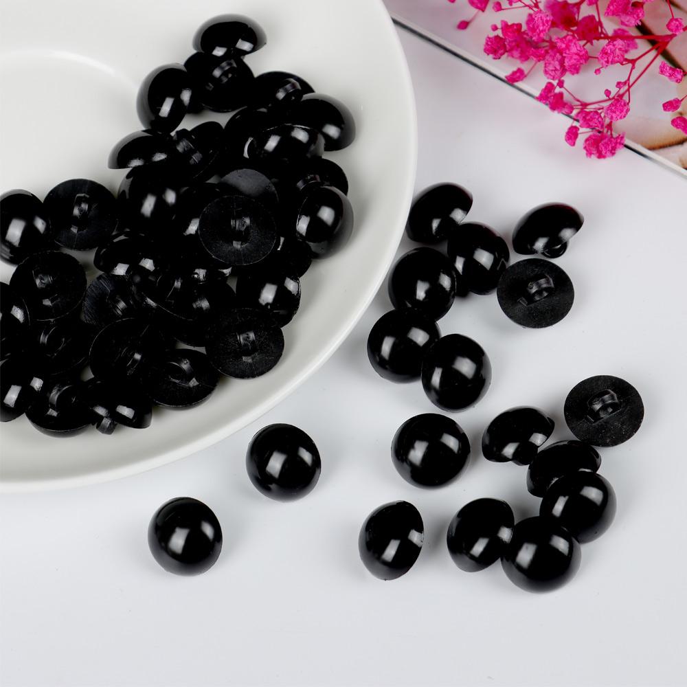 50Pcs Solid Eyes Black Plastic Safety Eyes for Bear Doll Puppet Plush Animal Doll Toy Eye Nose Animal Sewing Button Accessories