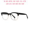 Anti Blue Rays Oval Shortsighted Prescription Glasses Men  Spring Hinge Nearsighted Glasses Diopter 0 -0.5 -0.75 To -6.0