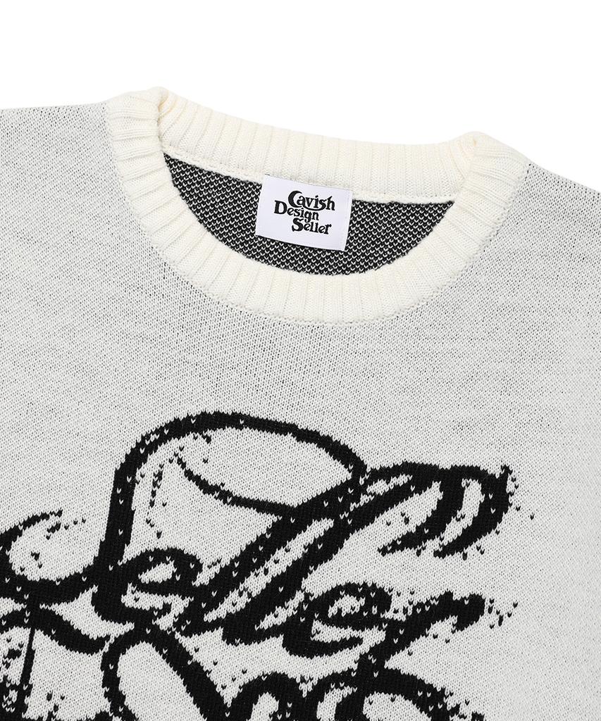 CAVISH W Dust Classic Rose Knit Sweater Ivory(Cv2Effk605A)