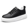 Men's Shoes Invisible Inner Height Increase 8CM Running Sports Casual Shoes Cowhide Thick-soled Height Increase Shoes 6 White Shoes Board Shoes