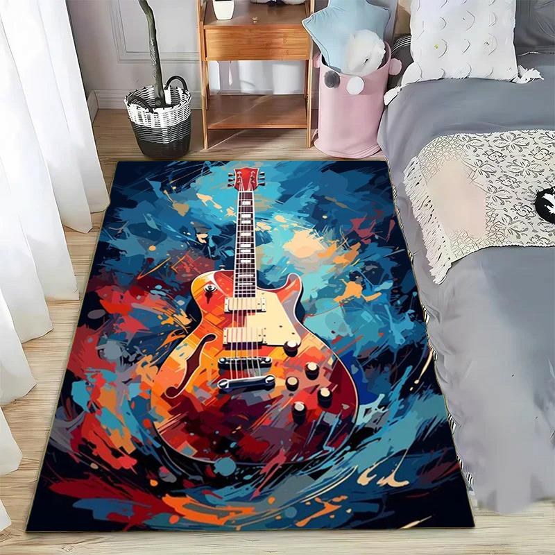 Abstract Art Musical Instruments Rug Print Floor Mat Carpet for Living Room Bedroom Large Soft Carpet Home Children's Room Mat