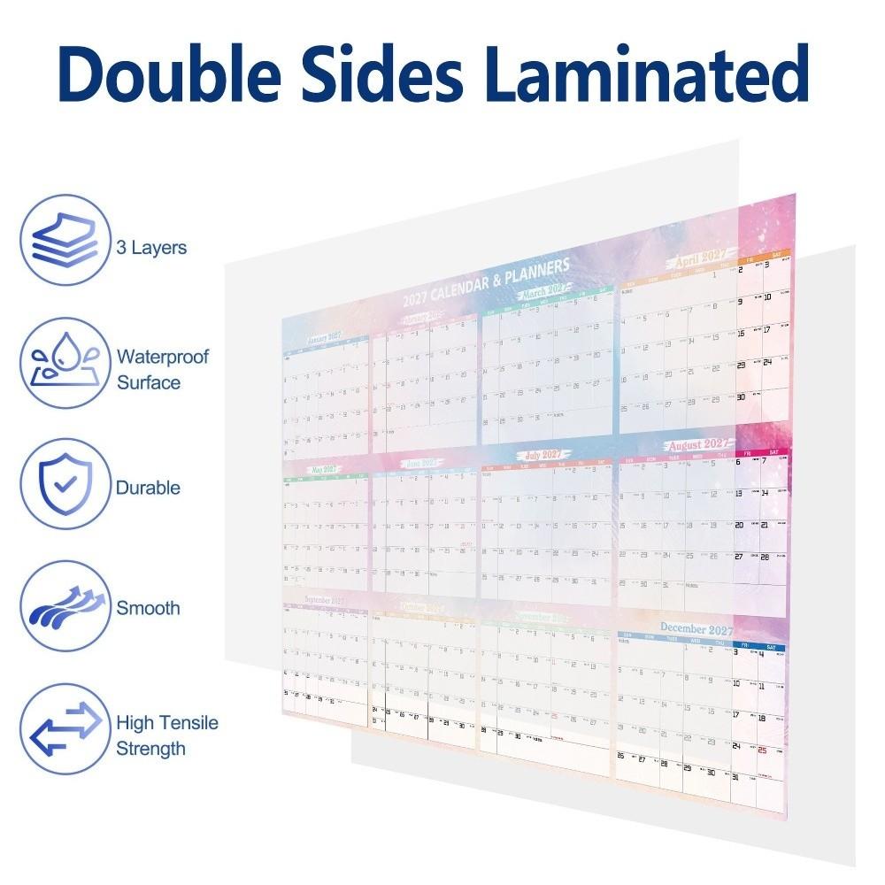 Erasable Surface Yearly Wall Planner Foldable Calendar Planner Sheet Family Planning