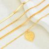 4pcs/Set Elegant Vintage Heart Pendant Necklaces For Women Fashion Minimalist Gold Color Necklace Daily Wear Party Jewelry Gifts