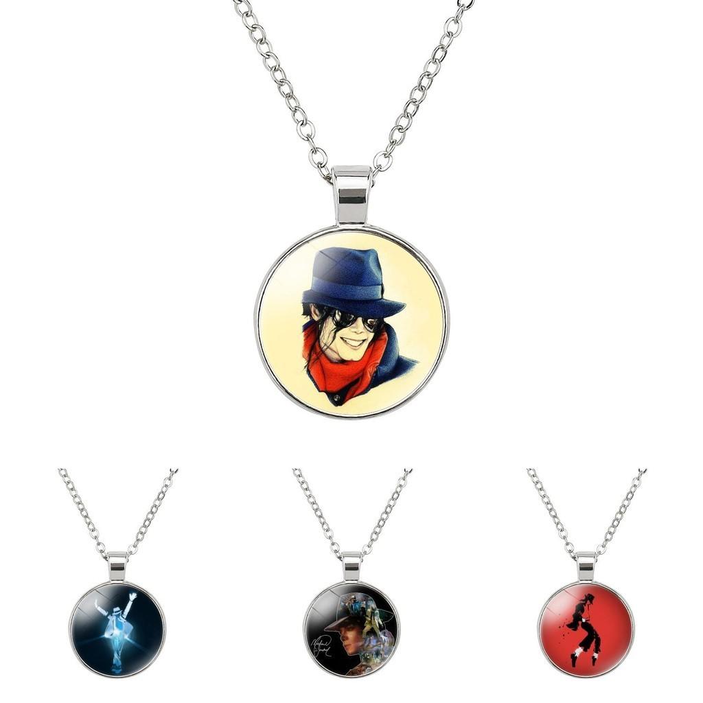Elegante Michael Jackson Time Gem Anhänger Halskette mit Legierungsanhänger 51-80cm lang