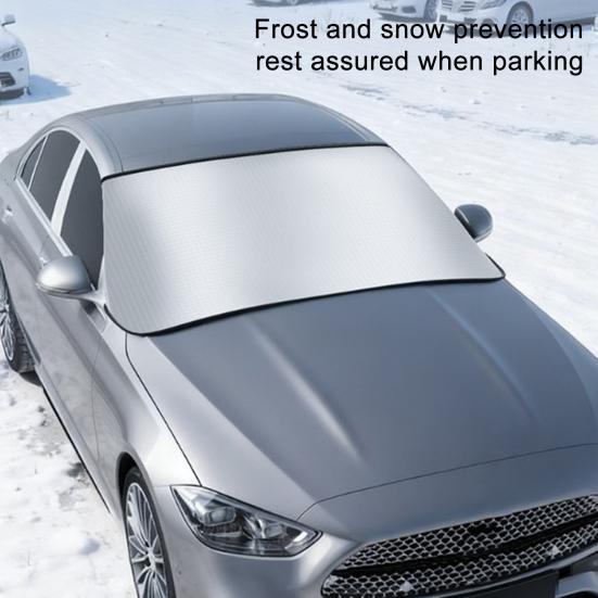 Cubierta de Sombra para Coche Protección en Todas las Situaciones Bloquea Nieve Escarcha Rayos UV Polvo Hojas Cubierta Protectora Antirrobo para Parabrisas Fácil Instalación Escudo para Coche