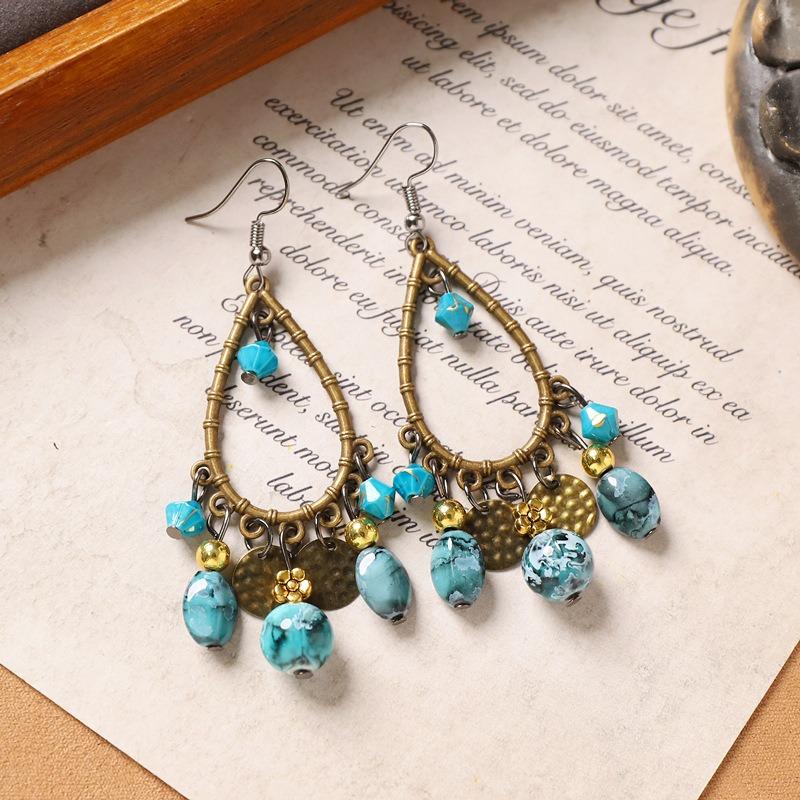 Vintage Exotic Style Fringed Earrings, Long Niche Design Earrings, Bohemian Earrings for Women