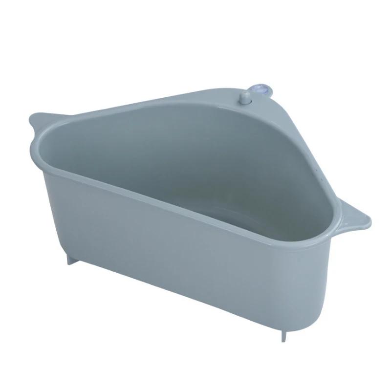 Neue dreieckige Küchenspüle Sieb Abfluss Obst Gemüse Abtropffläche Schwamm Rack Storage Tool Korb Saugnapf Spüle Filter Regal