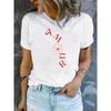 Women'S Casual Round-Neck T-Shirt with Stylish Letter Print for Spring and Summer