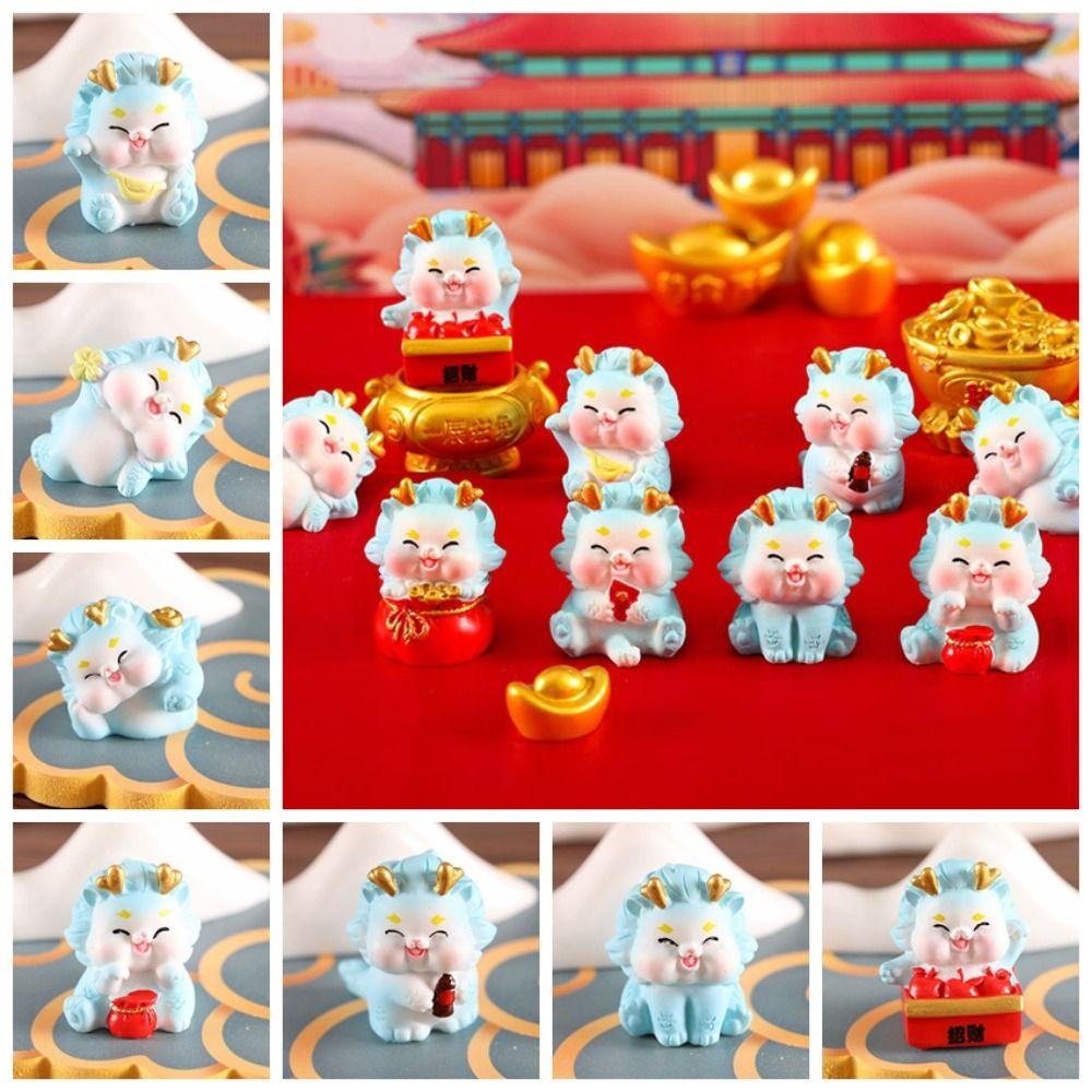 Resin Mini Zodiac Dragon Ornament Zodiac Dragon Dragon Micro Landscape Decoration Car Accessories