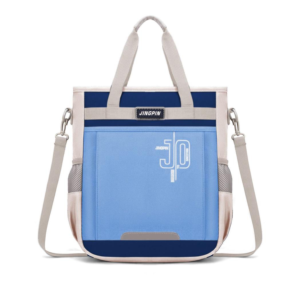 School bag, handbag in summer, high value, contrasting colors, light, simple and large-capacity tutoring bag