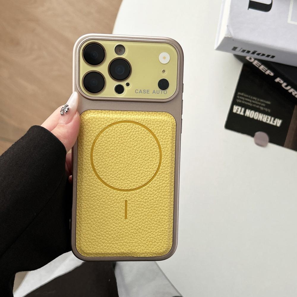 For Magsafe Matte PU Leather Texture For Magsafe Phone Case For iPhone 17 Air 16 15 14 Plus 13 12 Pro Max Bumper Non-Slip Cover