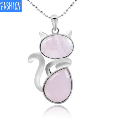 Πέτρινο κολιέ Ζώο Κρεμαστό Κρεμαστό Κρεμαστό Γάτα Κολιέ Αχάτης με Αλυσίδα Θηλυκό