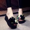 Elegante Damen Bohemian Stil Applikationen Blumen Knospen Hausschuhe Für Strand Spaß