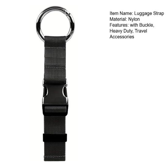 Adjustable Luggage Strap with Hooks & Buckle, Travel Carry Strap for Suitcase