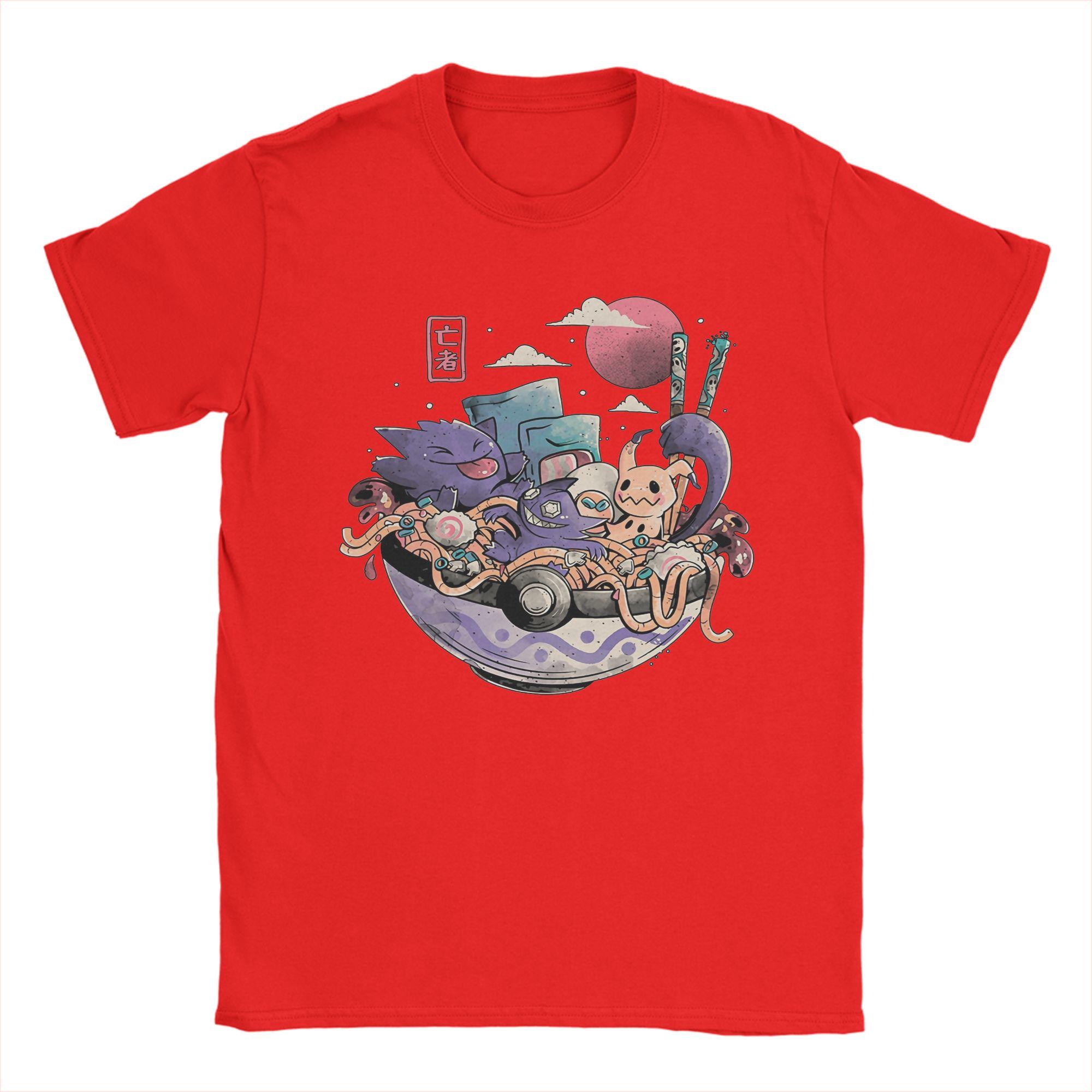

RaUnisex Ghost Bowl PPokemon Gengar T Shirts Unisexs Cotton Vintage TShirt O Neck Tees Short Sleeve Clothing Birthday Gift S