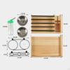Wooden Hay Feeder Food Dispenser Premium Easy To Clean Water Bottle Guinea Pig Holder with Bowls