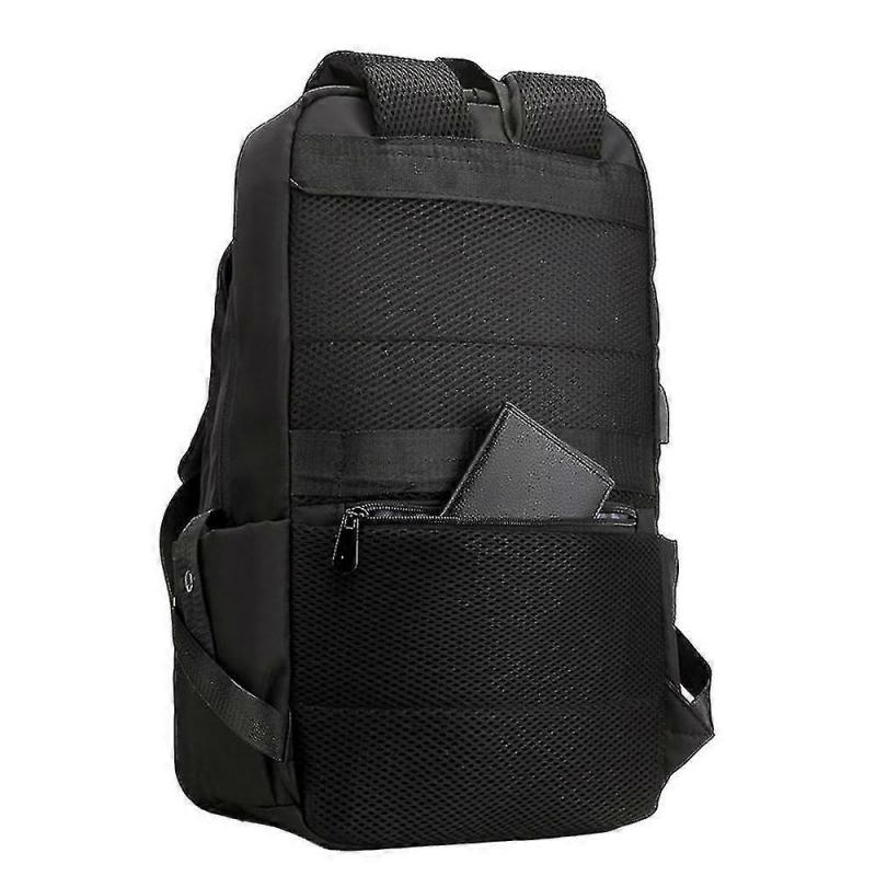 Men Women Solid Large Capacity Backpack Student Laptop Business Bag Outdoor Travel Rucksack With Earphone & Usb Port