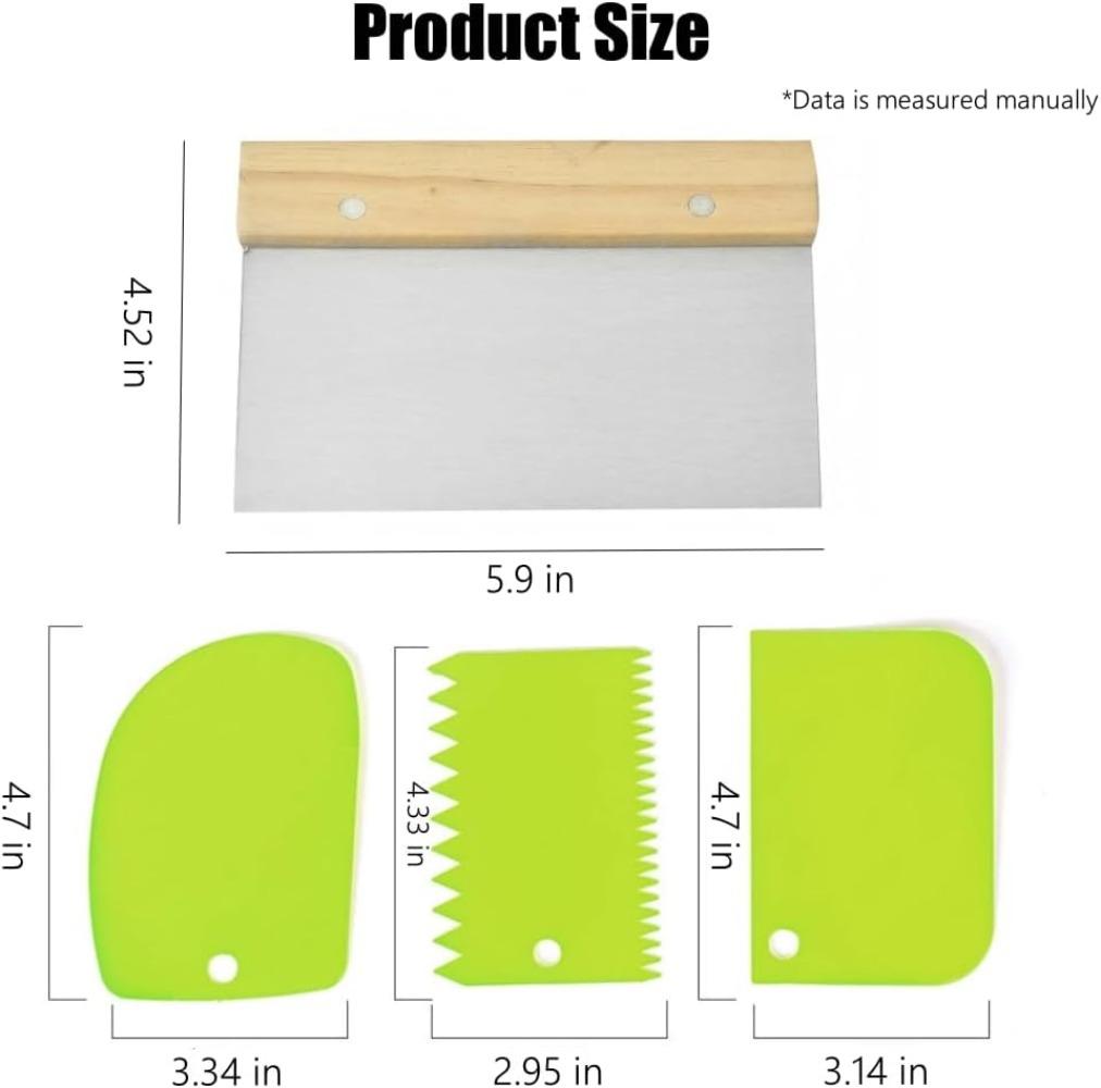 Multi-purpose Stainless Steel Scraper & Chopper, Dough Scraper, Pizza Dough Cutter , Kitchen Tools Measuring Scale Cake