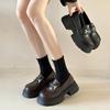 Black Platform British Style Small Leather Shoes Women's 2025 New Spring Retro Versatile Loafers Mary Jane Single Shoes