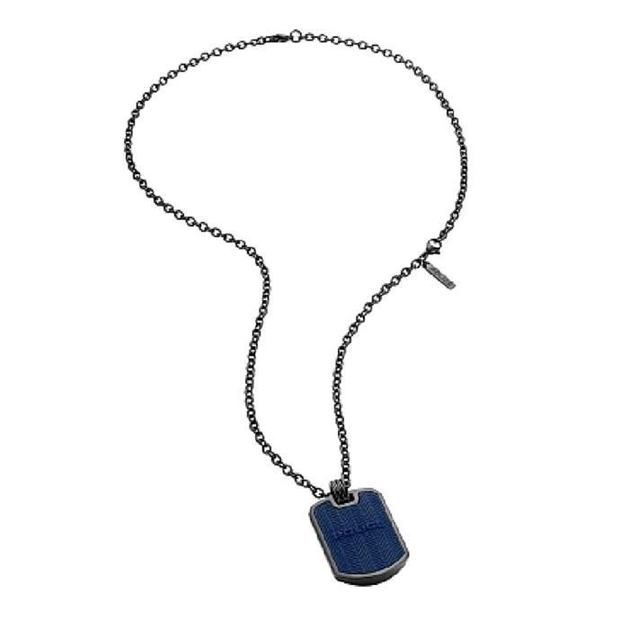 Bracelet Police S14ALB02B Homme Chicago Steel Steel Logo Centre de peau combiné
