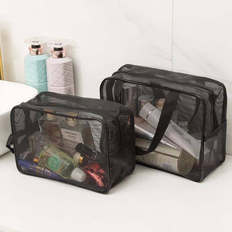 Netz Herren Kulturbeutel - Tragbar, Auslaufsicher, Schwarz Bade- & Fitnessstudio Make-up Aufbewahrungstasche