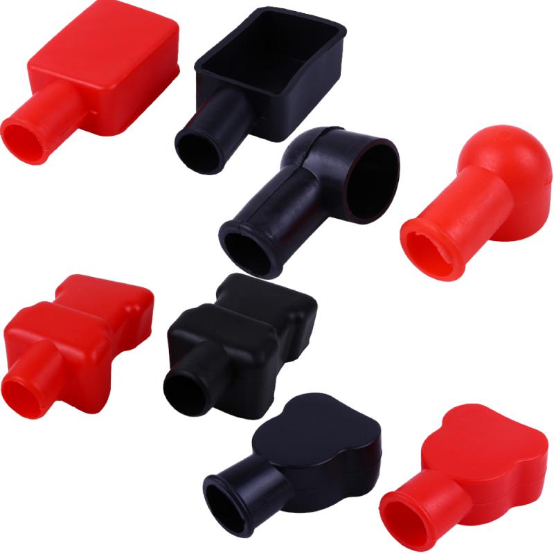 2pcs Car Battery Cover PVC Insulate Terminal Cap 12V Negative Positive Protector Clamps Replacement Batteries Car Accessories