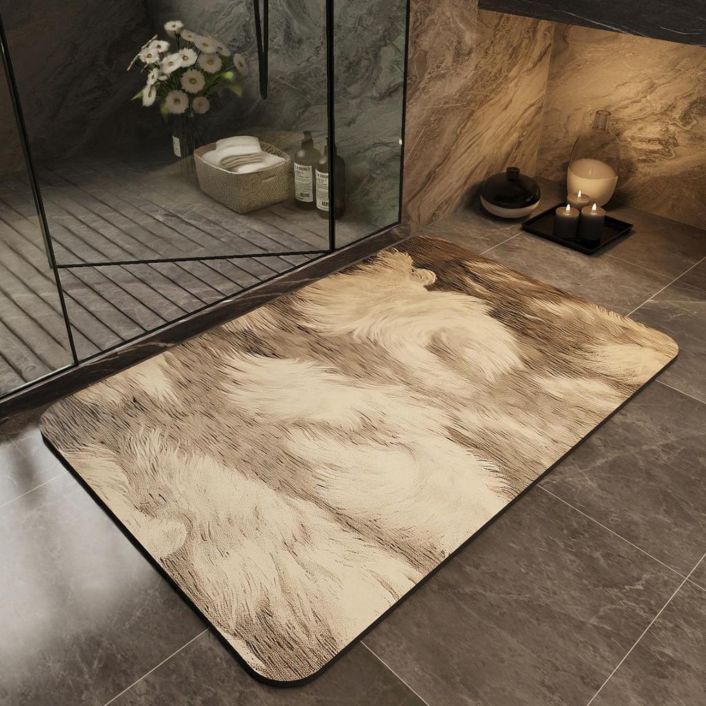 Minimalist Quick-Dry Absorbent Diatomaceous Earth Bathroom Floor Mat - Non-Slip, Wear-Resistant Foot Pad for Toilet Entrance