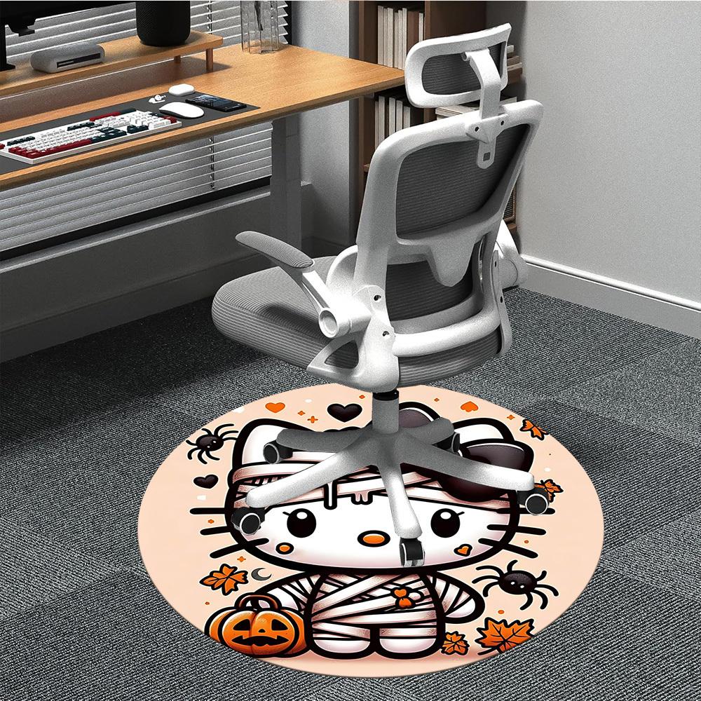 

Halloween Hello Kitty Office Round Area Rug, Indoor Mat Suitable For Office,Bedroom Living Room Home Decor, Room Deco a0908122 80cm by 80cm
