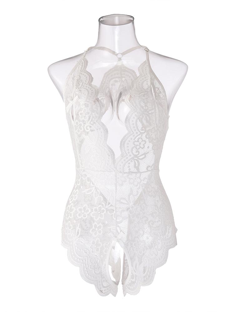 Nou în lenjerie sexy pentru femei Costume transparente Porno Teddy Babydoll Rochie din dantelă Lenjerie de corp de dimensiuni mari Lenjerie de dormit fără crotch