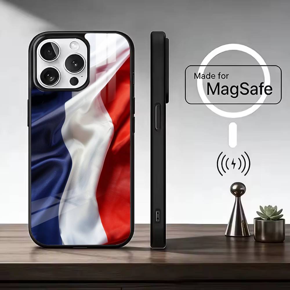 Cheer on F-France Flag Phone Case For iPhone17,16,15,14,13,12,11 Plus,Pro Magnetic For Magsafe Wireless Charging