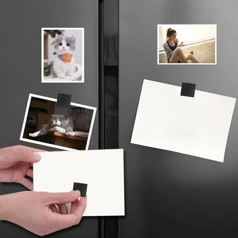 200PCS Self Adhesive Magnets Sheets Square Round Magnetic Dots Sheet Flexible Sticky Sticker For Whiteboard Fridge Household DIY Crafts