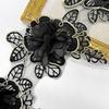 Lolita Czarny Złoty Nici Kwiat Haftowany Pas do Zasłony Odzież Bagaż Koronka Dekoracyjna