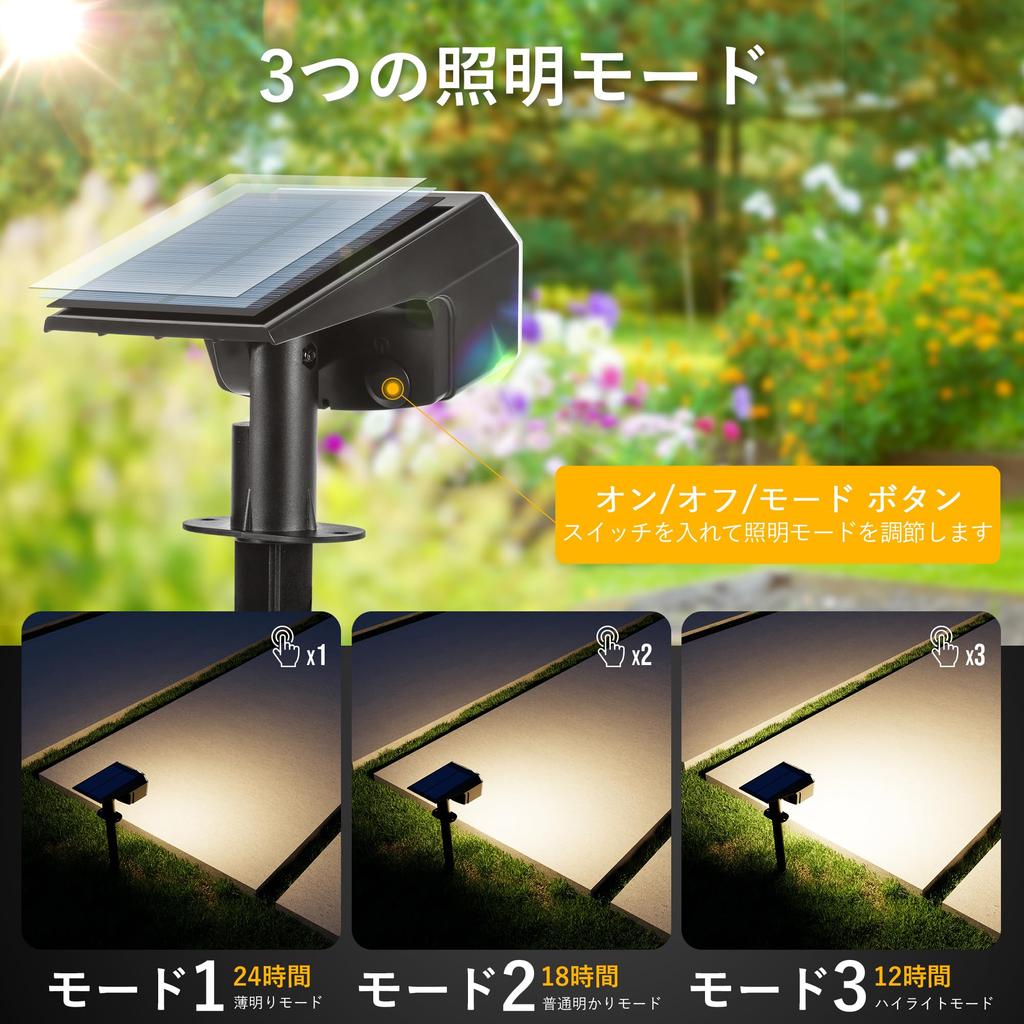 Solar Outdoor Solar Light Sensor Height Angle Waterproof Suitable for Power Outages and Kinohikari Garden Warm White Light, Spotlight, Charging,