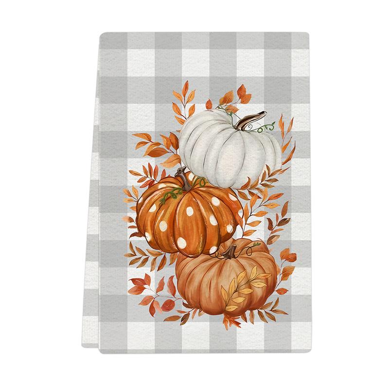 JIT Dropshipping Thanksgiving & Halloween Microfiber Kitchen Towels - Holiday Decorative Dish Towels
