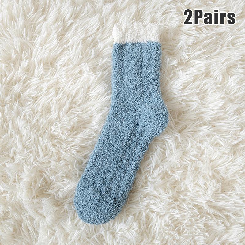 2 Pairs Women'S Winter Warm Socks -Fuzzy Thick Thermal Fluffy,Soft Cute Home Slipper Socks,Fashion Sleeping Socks For Daily Wear