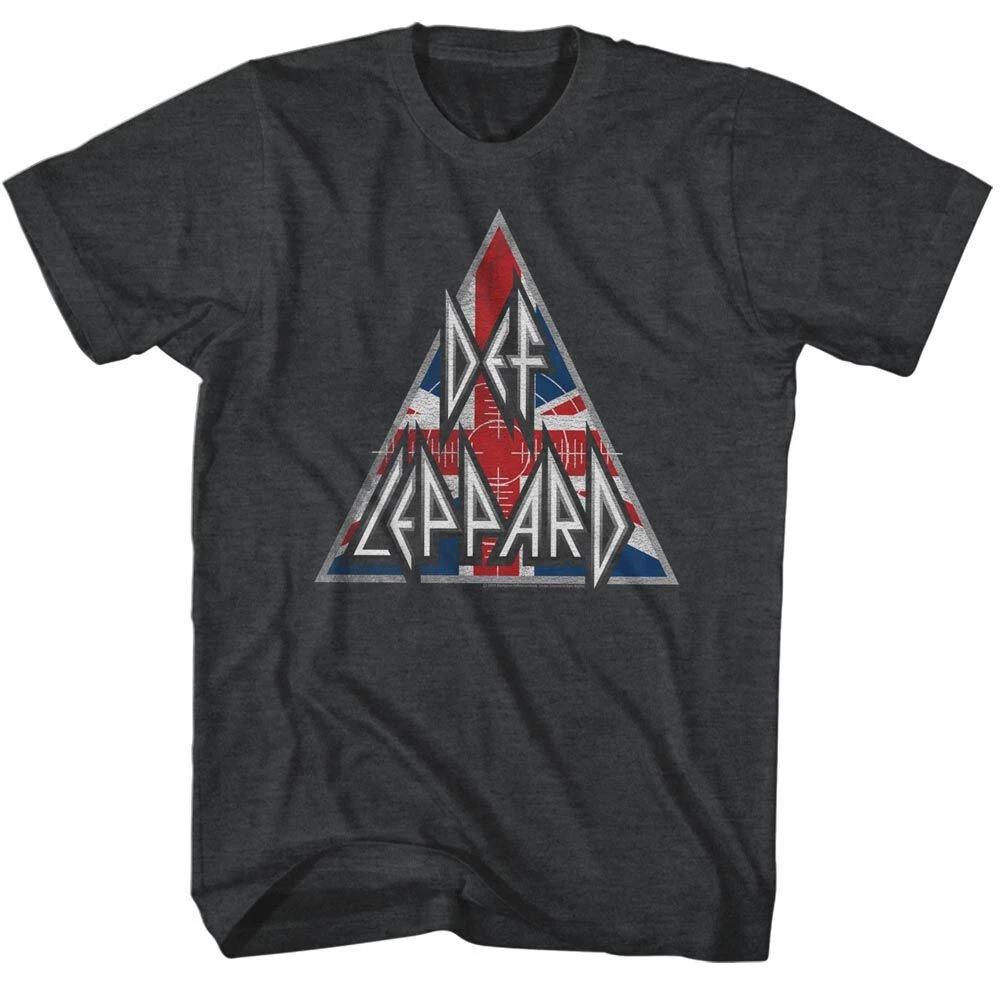 Def Leppard British Triangle Logo Men s T Shirt Rock Band Merch M