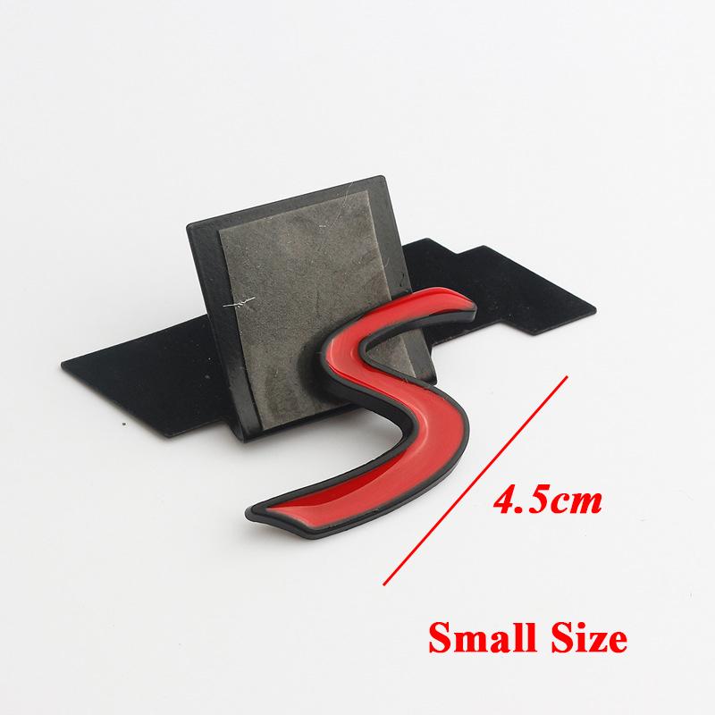 3D ABS Chrome Black  Cooper S Emblem Letters Car Rear Trunk Badge Self-adhesive Sticker Accessories