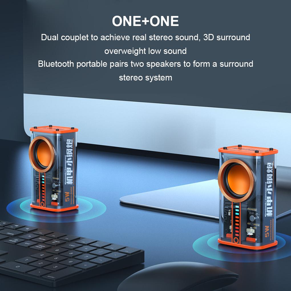 Tragbarer kabelloser Bluetooth-Lautsprecher mit Hi-Fi-Klang und Bass, 3D-Surround-Lautsprechern und Bluetooth-Woofer