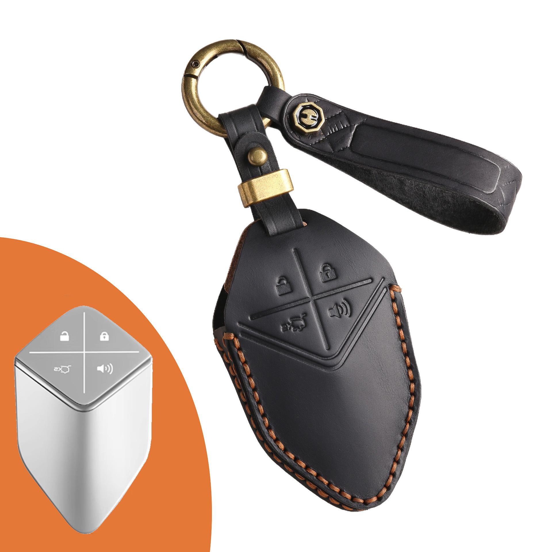 

Подходит для кожаного чехла для смарт-ключа Changan dark blue SL03, кольца для чехла для ключа автомобиля UNI-K/T UNI-V чёрный