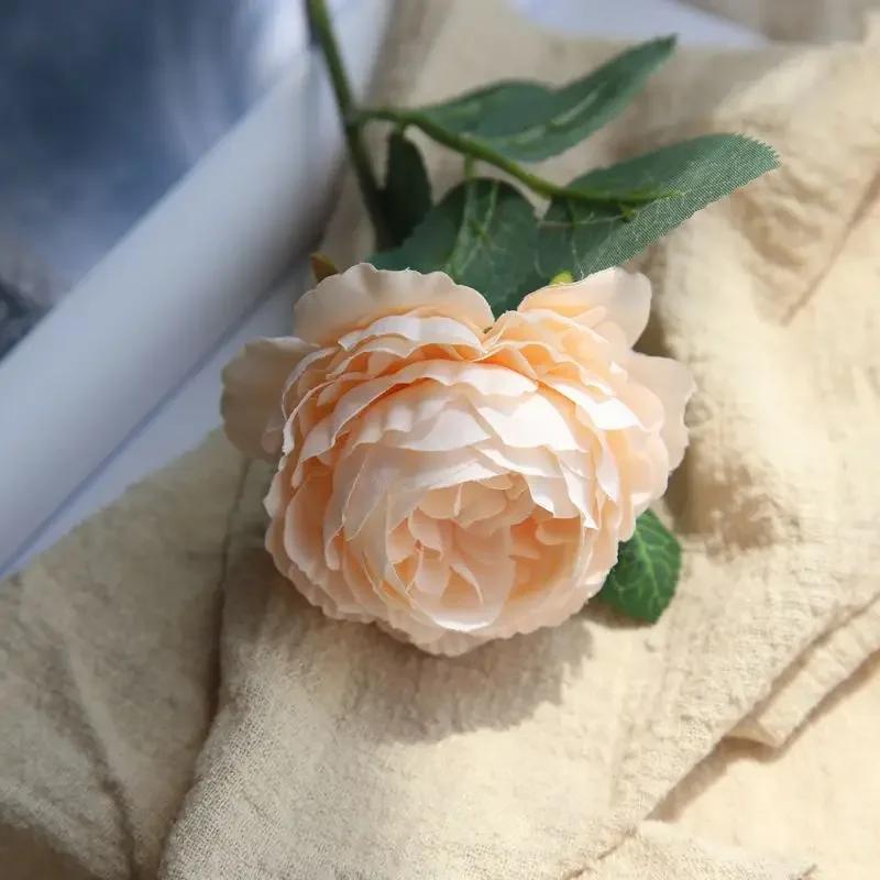 Artificial Flowers Rose Pink Silk Bouquet Peony Wedding Home Decoration Silk Flowers Home Accessories Craft