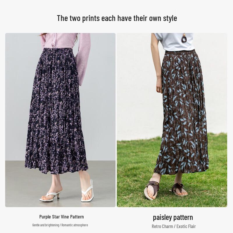 Elegant Floral High-Waist A-Line Mid-Length Skirt