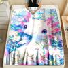 1PC Pink Axolotl with Flowers Print Adult Children Warm Blankets Home Travel Car Soft and Comfortable Suitable for All Seasons