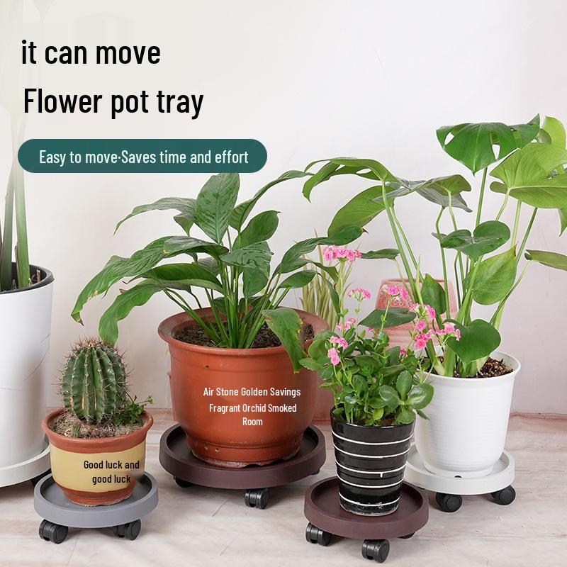 Mobile Flower Pot Base with Wheels - Thickened Resin Tray for Free Shipping