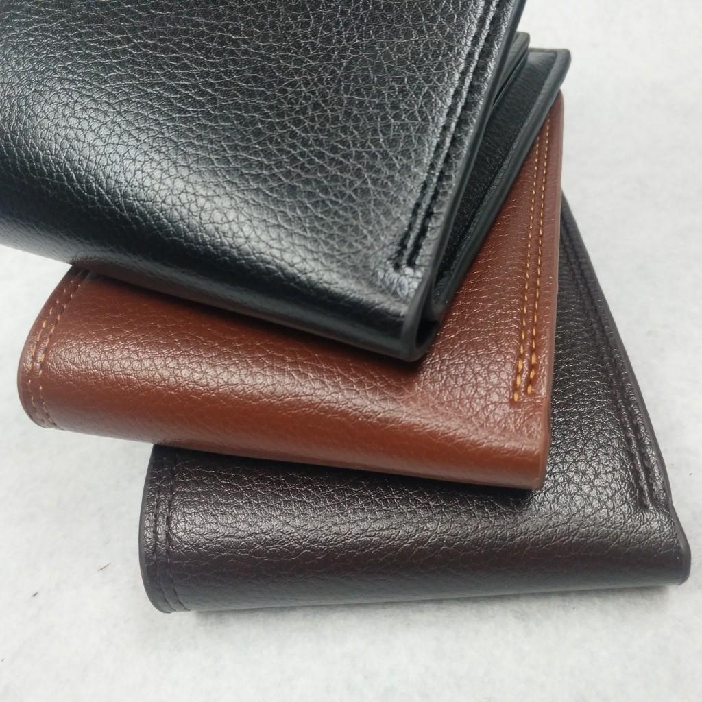 Men's PU Leather Wallet - Multi-Card Slot Short Business Wallet with Integrated ID Holder